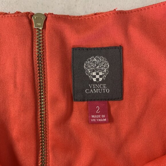 Vince Camuto Dress Coral Lace Overlay Long Sleeve Dress Size 2 - Picture 5 of 8